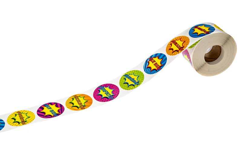 SBLABELS Spanish Reward Stickers / 500 Espanol Teacher Classroom Reward Stickers / 8 Alternating Superhero Comic Designs / 1.5" Student Praise Sticker - Image 3